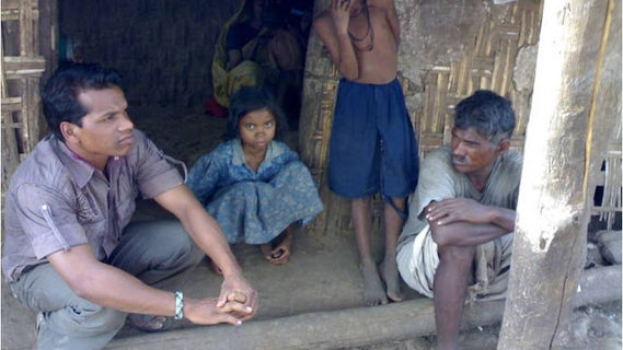 Trained counsellor interacting with