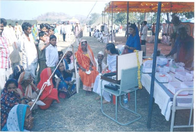 Innovative way of reaching to people. Camp in weekly bazaar (Market)