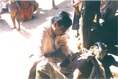 In initial days, Dr. Ashish used to visit hamlets & check patients out door...
